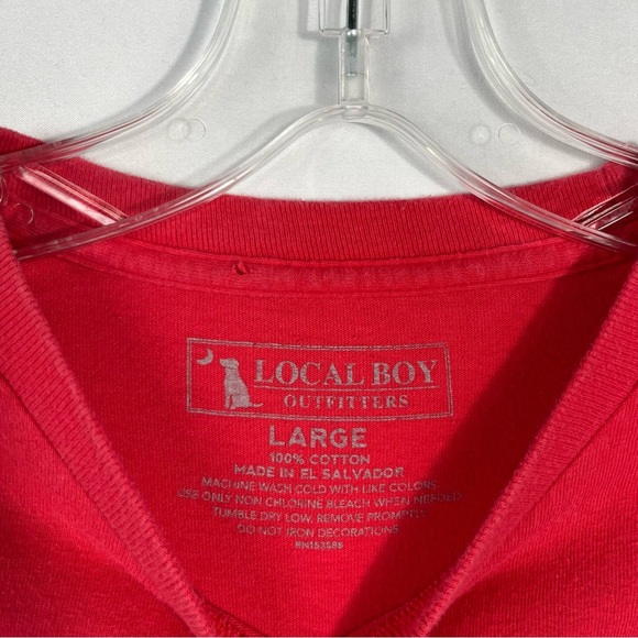 Local Boy Outfitters Red Swordfish Logo Short Sleeve Crewneck Pocket T-Shirt L - Picture 5 of 5